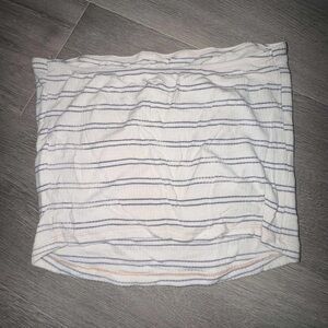 American Eagle Outfitters White and Blue Striped Top